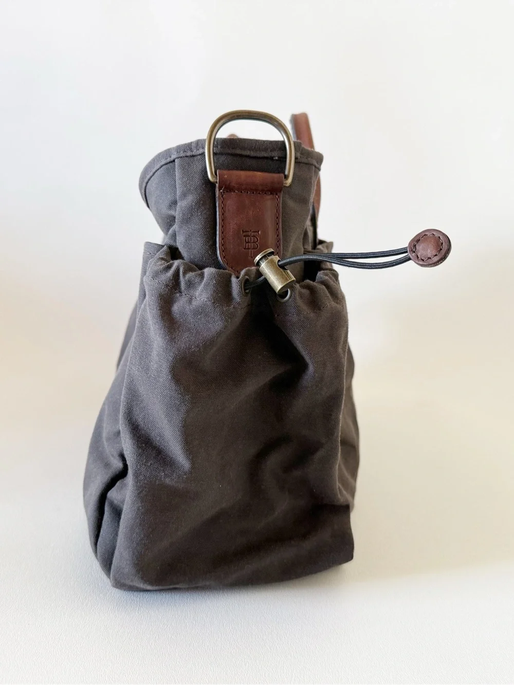 Tom Beckbe Bag Canvas Utility Classic Weekend Tote with Leather Handles - Brown